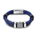 Men's Genuine Braided Leather Bracelets - AM APPAREL