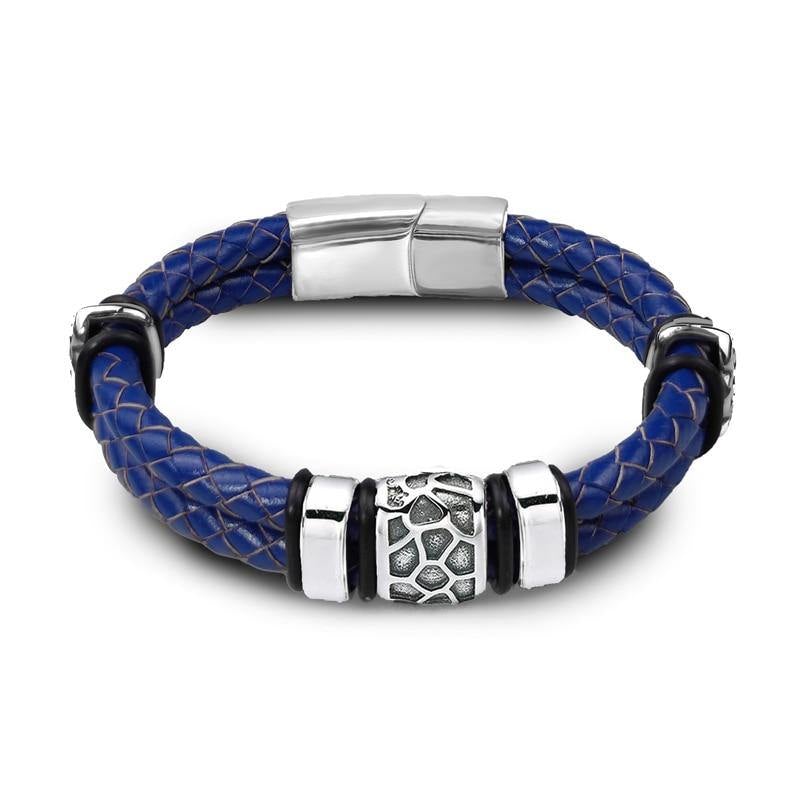 Men's Genuine Braided Leather Bracelets - AM APPAREL