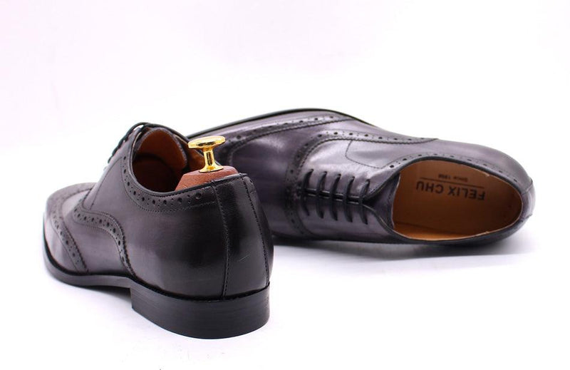 Men's Genuine Leather Brogue Business Oxford Shoes - AM APPAREL