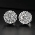 Men's Gold Color Round Stud Earrings - AM APPAREL
