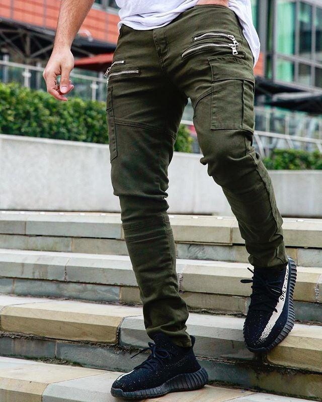 Men's Harem Multi-pocket Slim Fit Zip Joggers - AM APPAREL