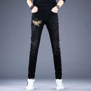 Men’s High Quality Embroidery Stretch Jeans - AM APPAREL