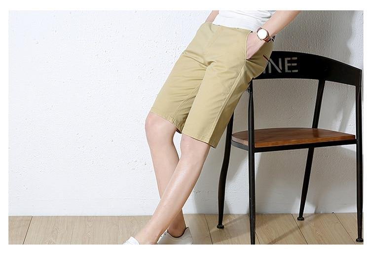 Men's Knee Length Stretch Cotton Shorts - AM APPAREL