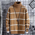 Men's Plaid Tutleneck Sweatshirt - AM APPAREL