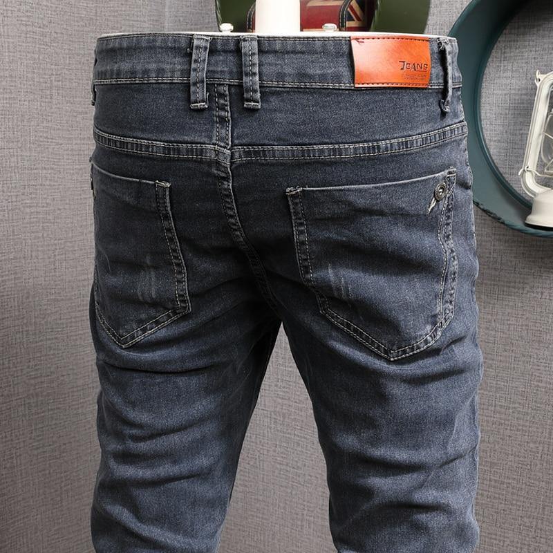 Men's Retro Slim Fit Elastic Casual Jeans - AM APPAREL