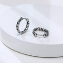 Men's Silver Color Link Earring - AM APPAREL