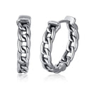 Men's Silver Color Link Earring - AM APPAREL