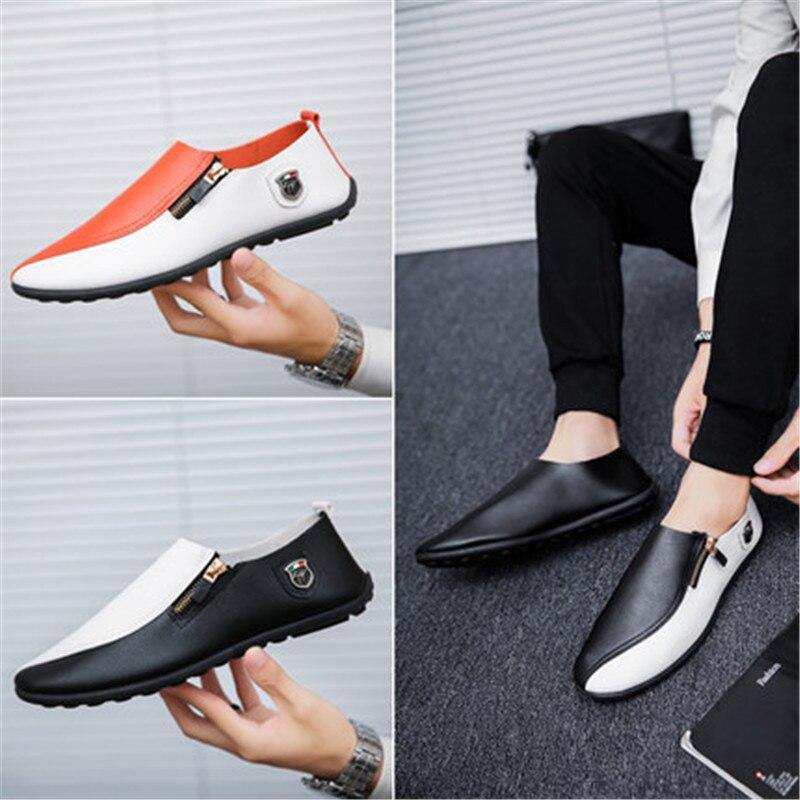 Men's Soft Leather Slip On Loafers - AM APPAREL