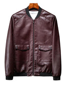 Men's Solid Colored Apollos Leather Jacket - AM APPAREL