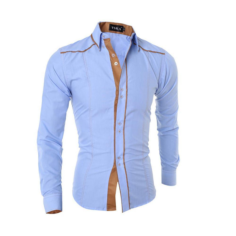Men's Solid Colored Stylish Polyester Shirt - AM APPAREL