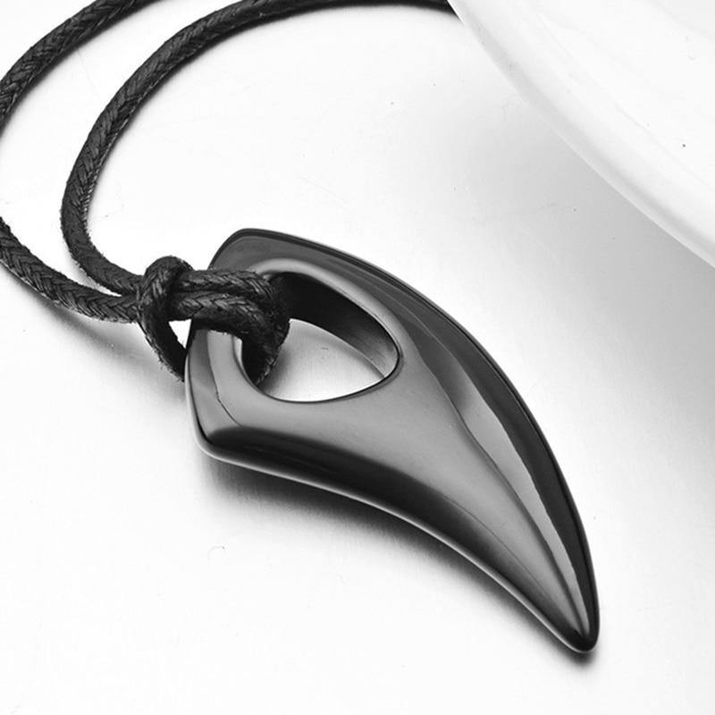 Men's Spiked Horn Shape Pendant Necklace - AM APPAREL