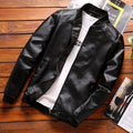 Men's Spring Classic Slim Fit PU Leather Jacket - AM APPAREL