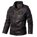 Men's Thick Faux Leather Winter Jacket - AM APPAREL