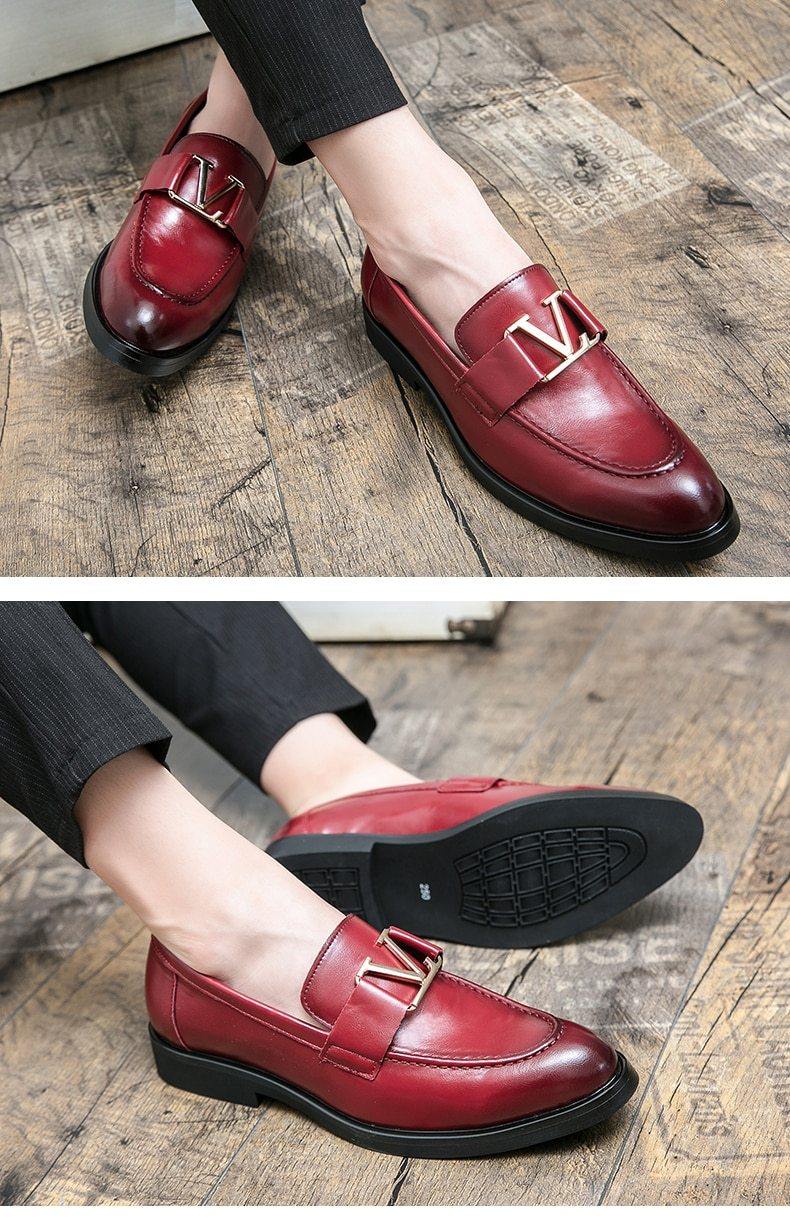 Men's Vintage Italian Faux Leather Shoes - AM APPAREL