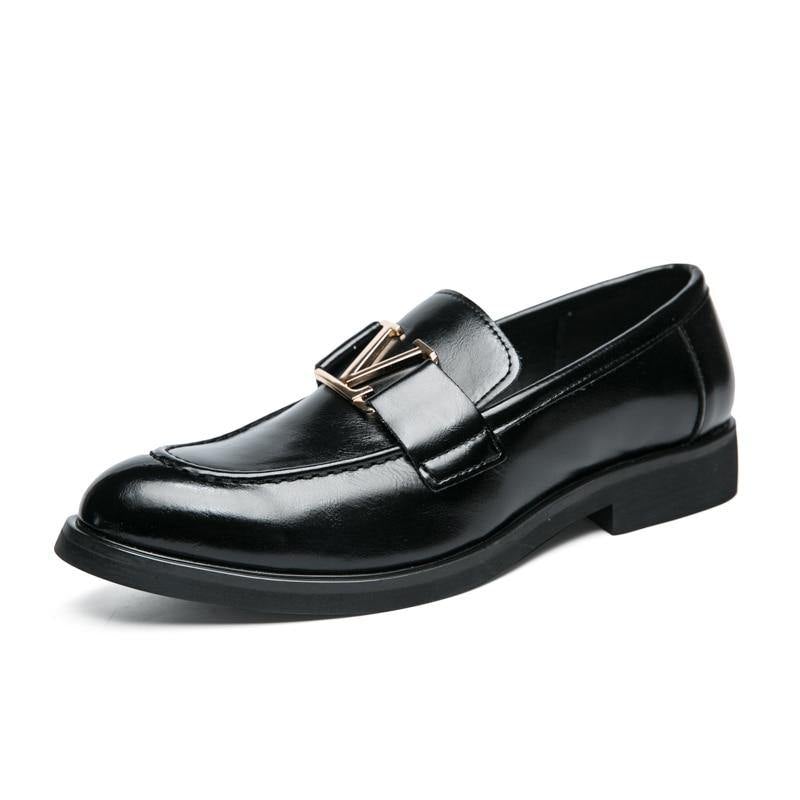 Men's Vintage Italian Faux Leather Shoes - AM APPAREL