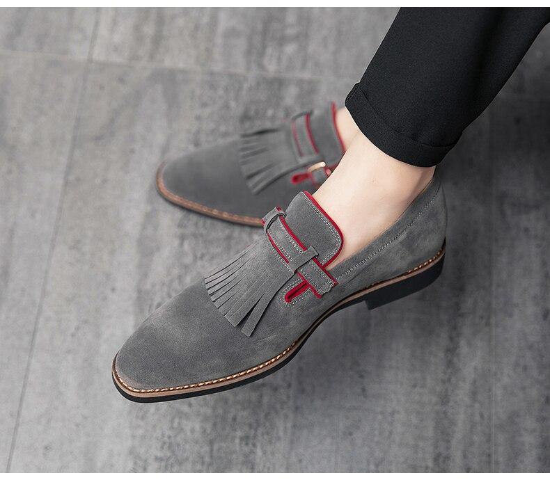 Men's Vintage Tassels Leather Loafers - AM APPAREL