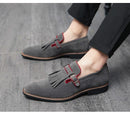Men's Vintage Tassels Leather Loafers - AM APPAREL