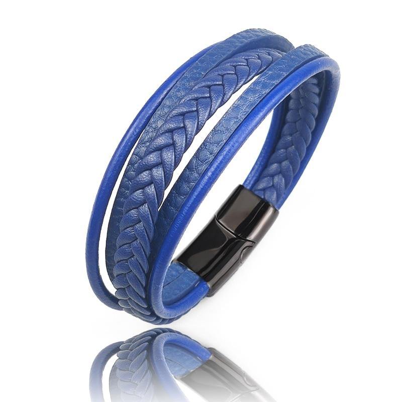 Men's Woven Multi-layer Leather Bracelet - AM APPAREL