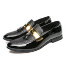 MESC Men's Formal PU Leather Glitter Loafers - AM APPAREL