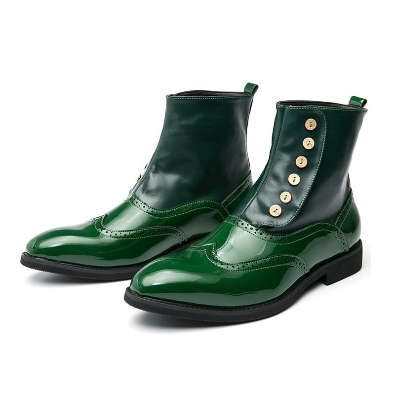 MISALWA Men's Italian Designer PU Leather Boots - AM APPAREL