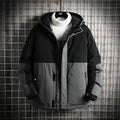 ML Men's Double-Color Patchwork Parka Coat - AM APPAREL