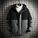 ML Men's Double-Color Patchwork Parka Coat - AM APPAREL