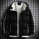 ML Men's Striped Thick Winter Parka Coat - AM APPAREL