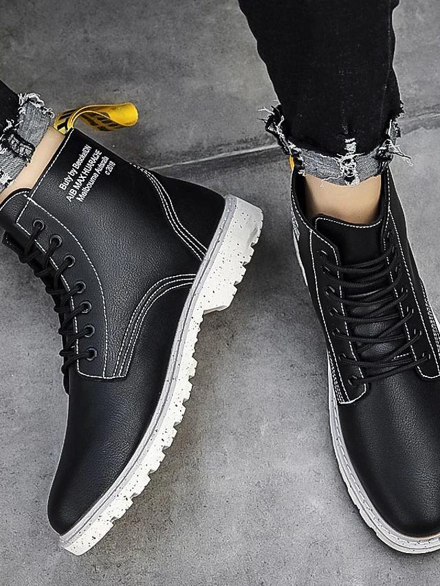 Nappa Leather Combat Boots - AM APPAREL