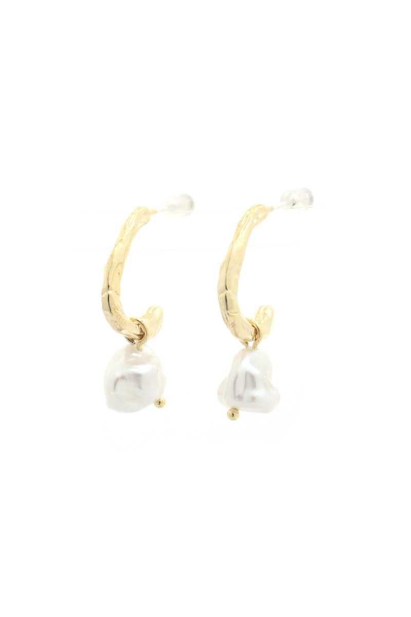 Open Circle Peral Bead Earring - AM APPAREL