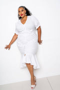 Plus Size Ruched Mermaid Dress - AM APPAREL