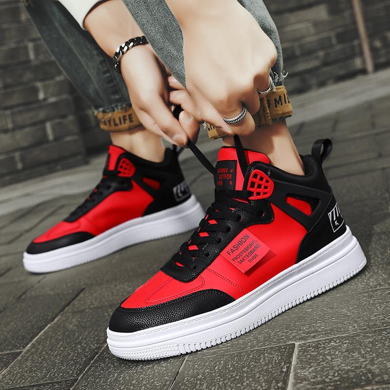 Retro Men's PU Leather Casual Sneakers - AM APPAREL