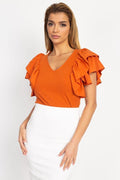 Ruffle Tiered Ribbed Top - AM APPAREL