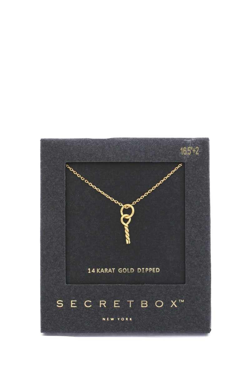 Secret Box Twisted Knot Charm Necklace - AM APPAREL