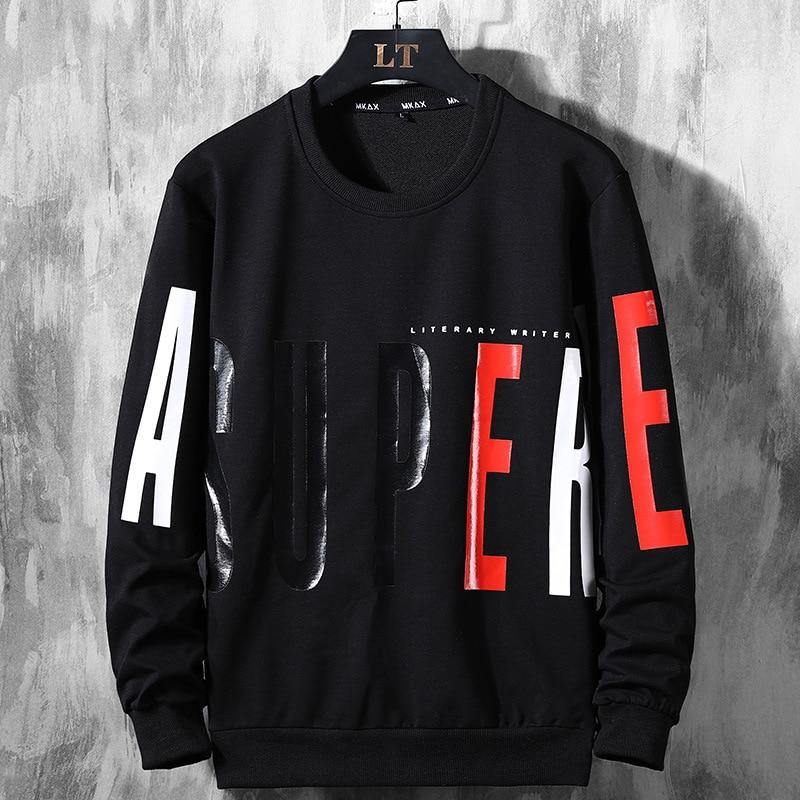 Unisex Letter Print Casual Sweatshirt - AM APPAREL