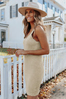 V Neck Sleeveless Ribbed Dress - AM APPAREL