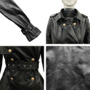 Women's Down Collar High Faux Leather Coats - AM APPAREL