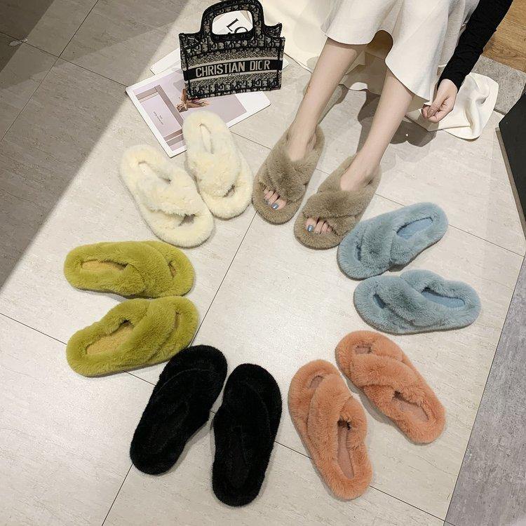 Women's Home Winter Furry Slippers - AM APPAREL