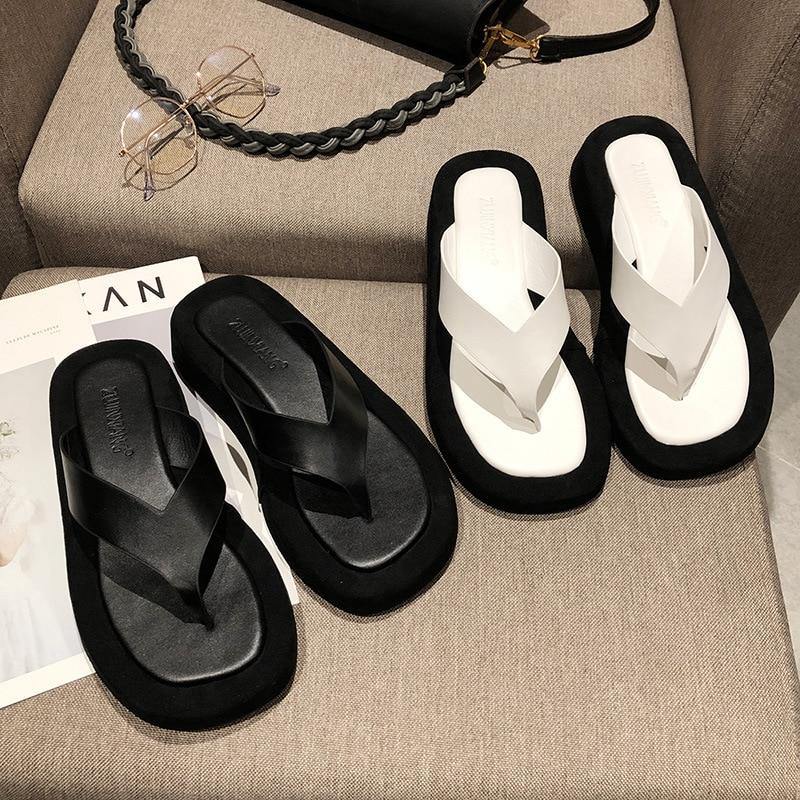 Women's Thick Sole Flip Flops - AM APPAREL