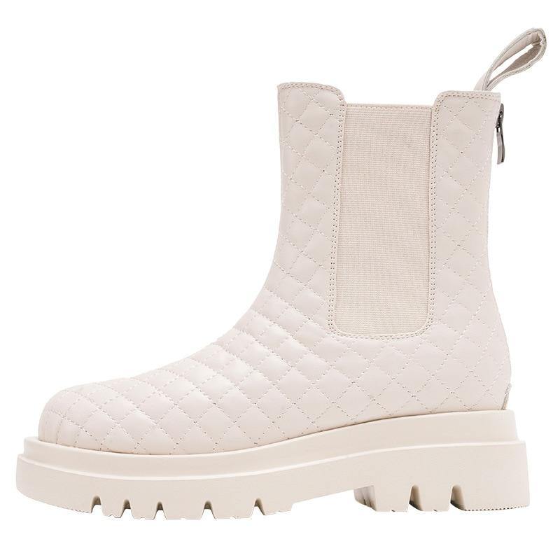 Women's Winter Faux Leather Snow Boots - AM APPAREL