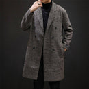 YASUG Casual Double-Breasted Mens Wool Trench Coat - AM APPAREL