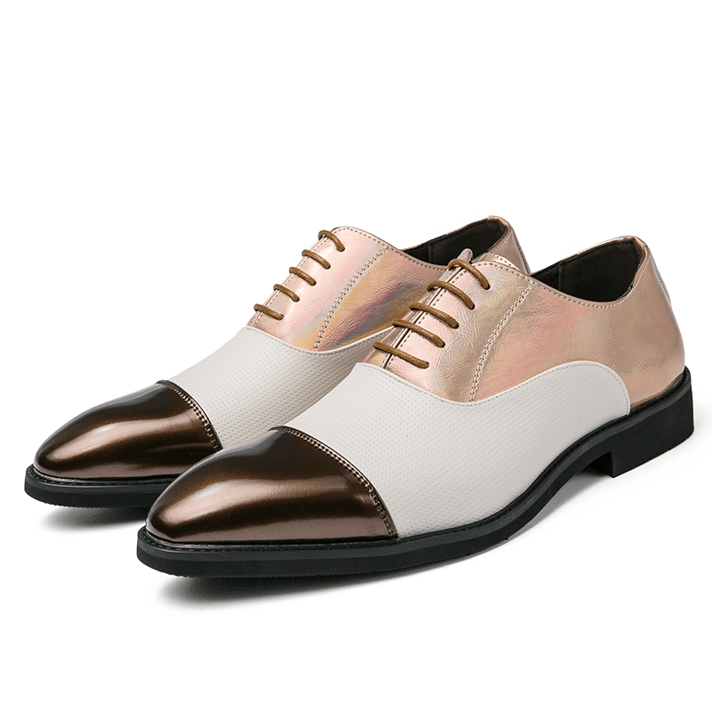 YRL Men's Multi Color Pantent Leather Oxfords - AM APPAREL