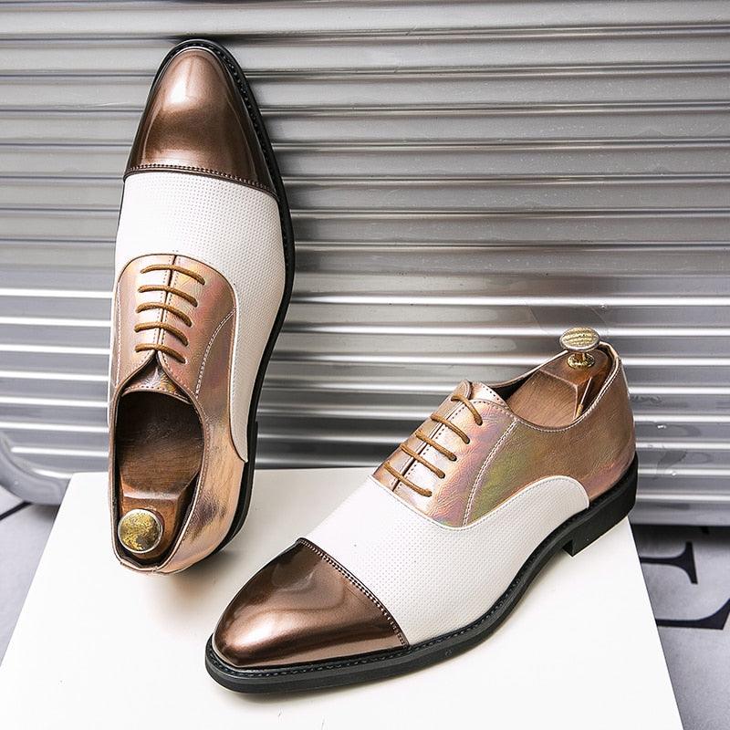 YRL Men's Multi Color Pantent Leather Oxfords - AM APPAREL