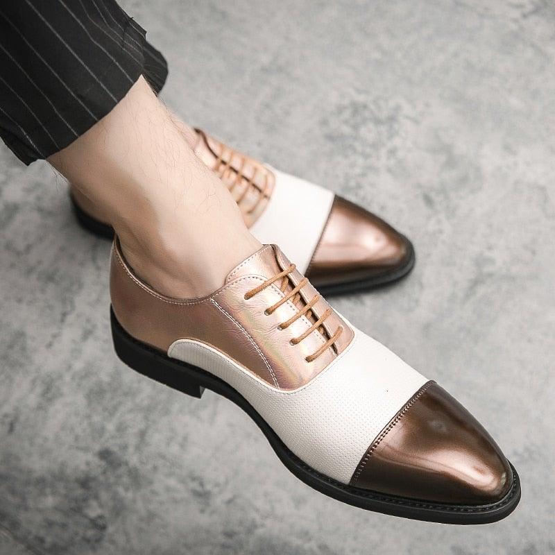 YRL Men's Multi Color Pantent Leather Oxfords - AM APPAREL