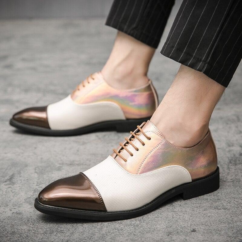 YRL Men's Multi Color Pantent Leather Oxfords - AM APPAREL