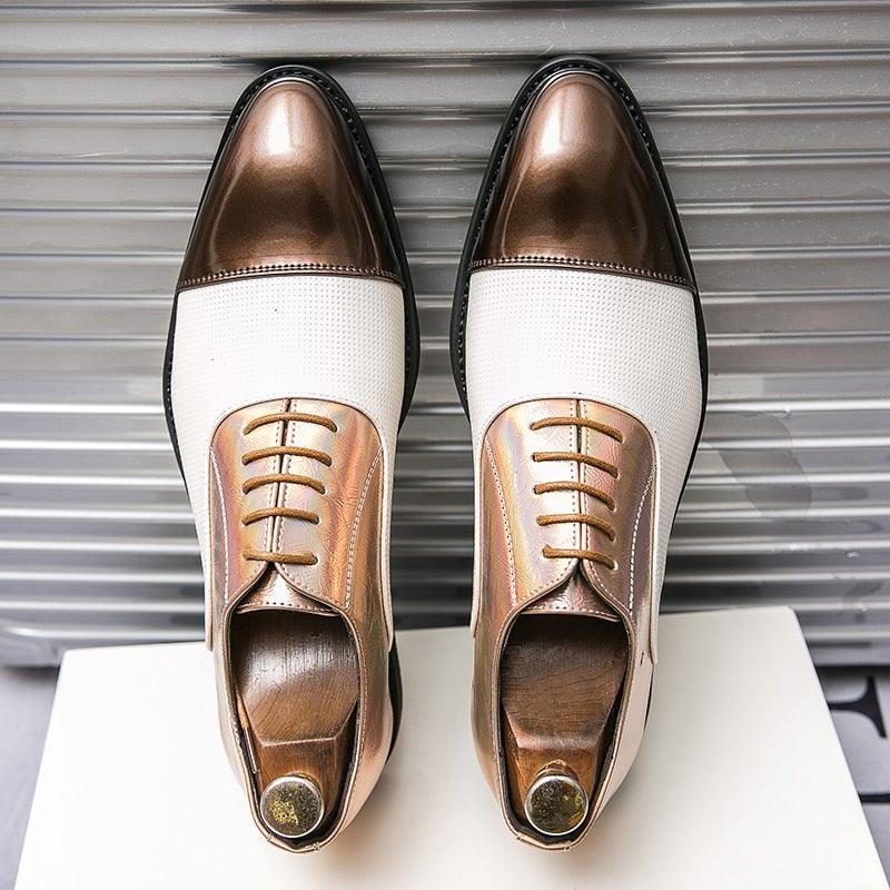YRL Men's Multi Color Pantent Leather Oxfords - AM APPAREL